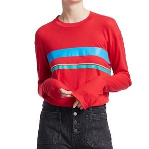 Elizabeth & James Red Striped Tee, Size Large. Never Worn.